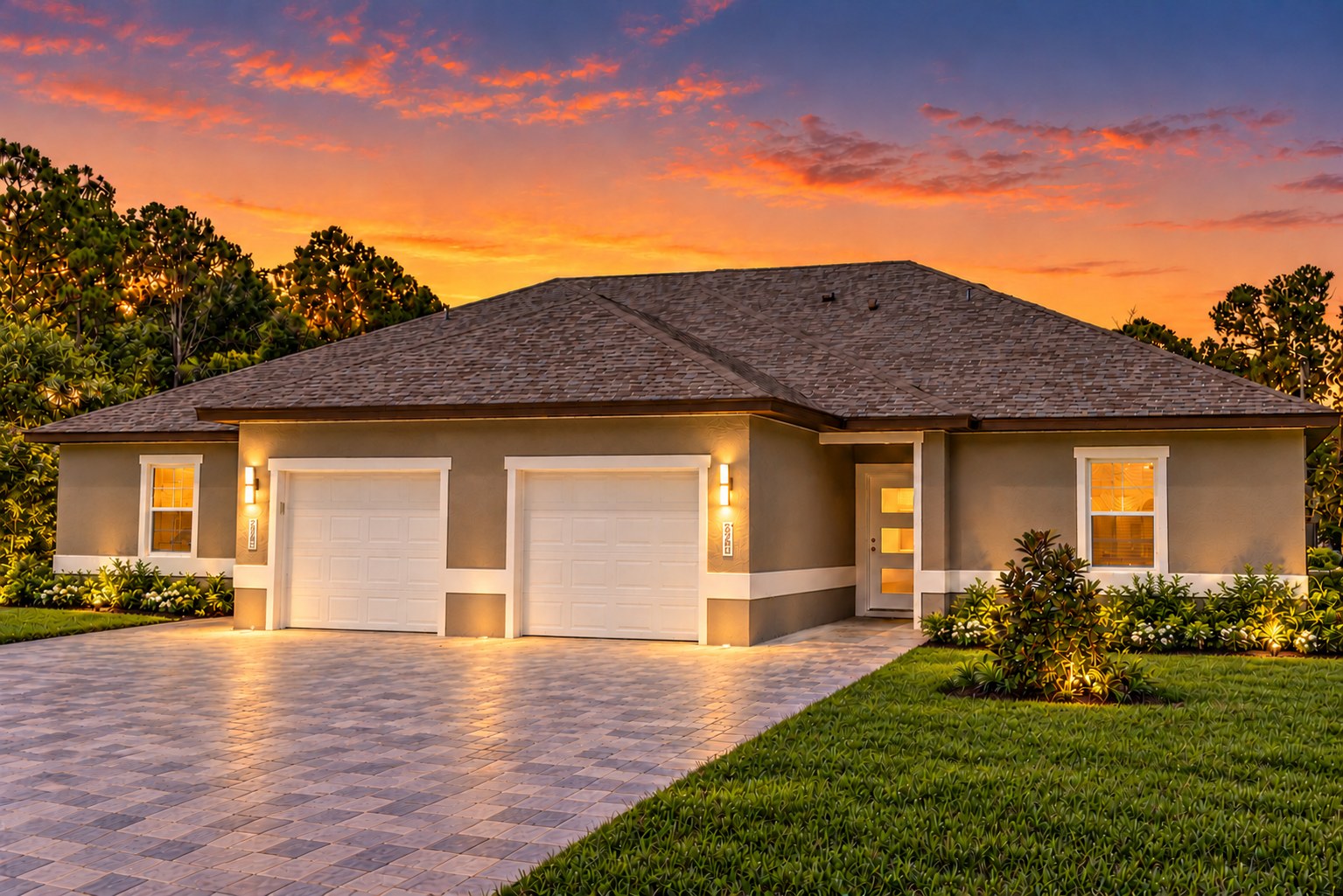 Punta Gorda exterior rendering at sunset